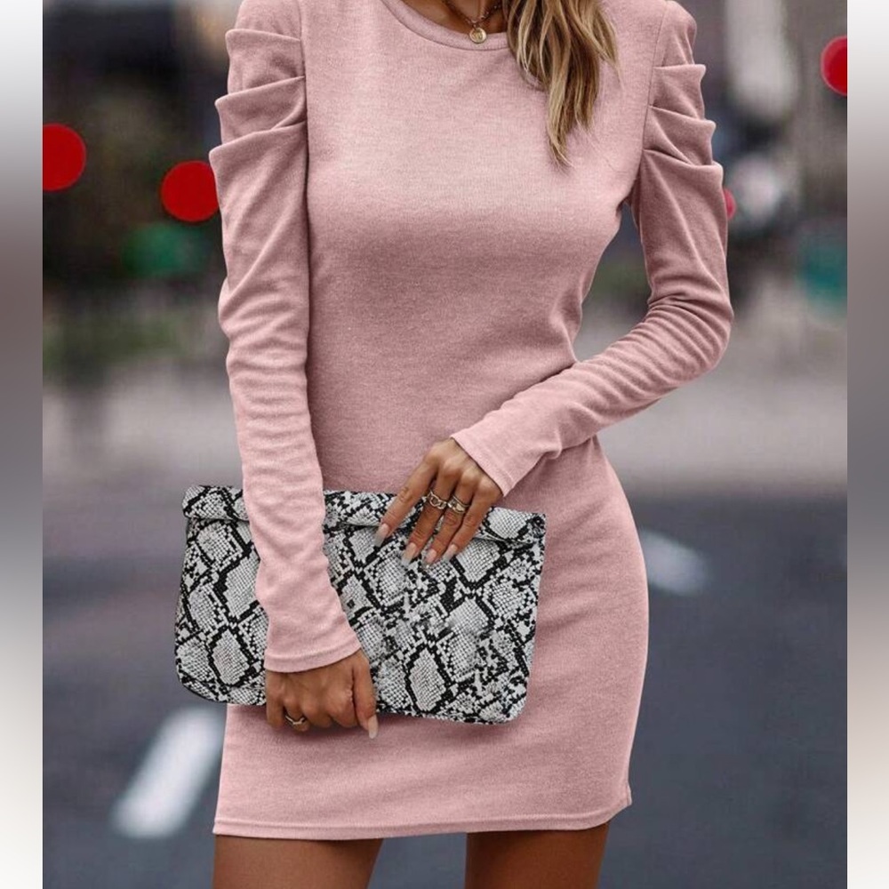 Pink Ruffle sleeve dress. Size XL. Worn once.